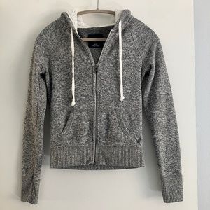 American Eagle Outfitters heather gray zip hoodie size XS